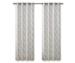 Sereno Fretwork Ivory Light-Filtering Grommet Curtain Panel, (95") -Home Decor Store 810517995 810517996 810517998 11