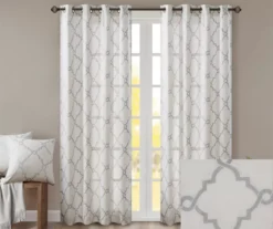 Sereno Fretwork Ivory Light-Filtering Grommet Curtain Panel, (63") 14 Sereno Fretwork Ivory Light-Filtering Grommet Curtain Panel, (63") -Home Decor Store 810517995 810517996 810517998 2 2