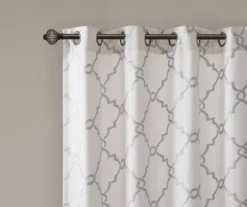 Sereno Fretwork Ivory Light-Filtering Grommet Curtain Panel, (63") 15 Sereno Fretwork Ivory Light-Filtering Grommet Curtain Panel, (63") -Home Decor Store 810517995 810517996 810517998 3 2