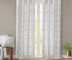 Sereno Fretwork Ivory Light-Filtering Grommet Curtain Panel, (84") 19 Sereno Fretwork Ivory Light-Filtering Grommet Curtain Panel, (84") -Home Decor Store 810517995 810517996 810517998 7 1