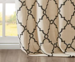 Sereno Fretwork Khaki Light-Filtering Grommet Curtain Panel, (95") -Home Decor Store 810518000 810518001 810518002 5