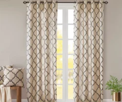 Sereno Fretwork Khaki Light-Filtering Grommet Curtain Panel, (63") 19 Sereno Fretwork Khaki Light-Filtering Grommet Curtain Panel, (63") -Home Decor Store 810518000 810518001 810518002 7 1
