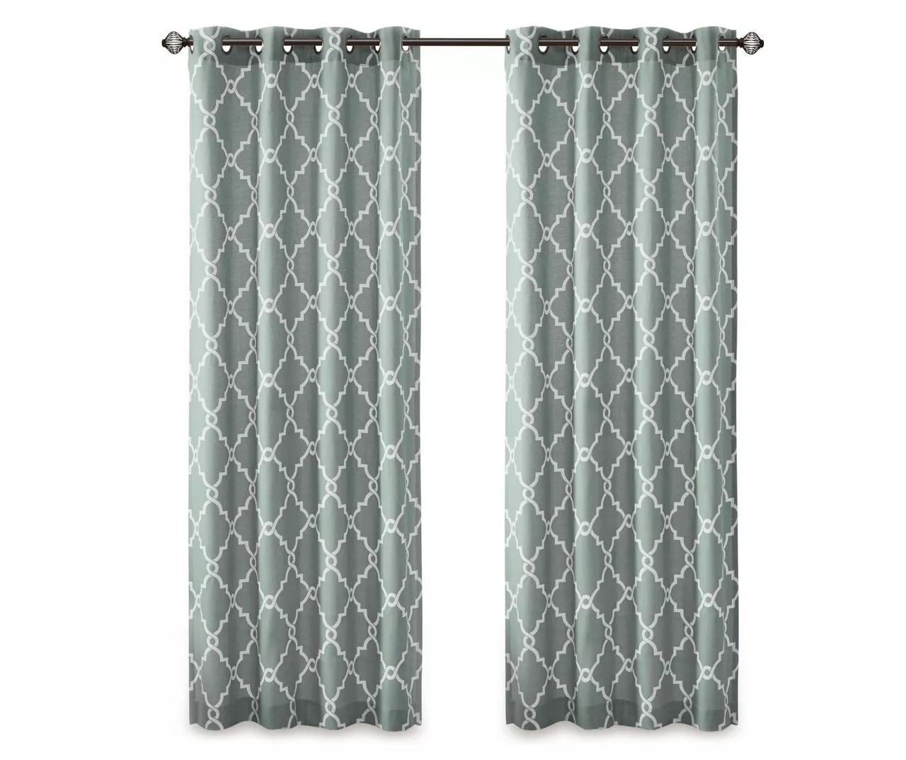 Sereno Fretwork Seafoam Light-Filtering Grommet Curtain Panel, (63") 12 Sereno Fretwork Seafoam Light-Filtering Grommet Curtain Panel, (63") - Image 12