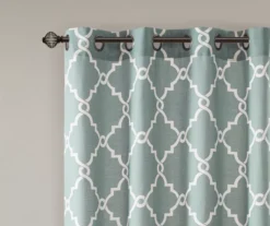 Sereno Fretwork Seafoam Light-Filtering Grommet Curtain Panel, (84") -Home Decor Store 810518004 810518005 810518006 3 2