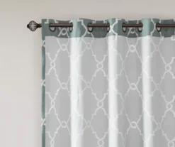 Sereno Fretwork Seafoam Light-Filtering Grommet Curtain Panel, (63") 16 Sereno Fretwork Seafoam Light-Filtering Grommet Curtain Panel, (63") -Home Decor Store 810518004 810518005 810518006 4
