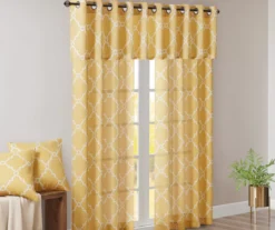 Sereno Fretwork Yellow Light-Filtering Grommet Curtain Panel, (63") 22 Sereno Fretwork Yellow Light-Filtering Grommet Curtain Panel, (63") -Home Decor Store 810518008 810518009 810518010 10 2