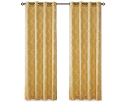 Sereno Fretwork Yellow Light-Filtering Grommet Curtain Panel, (95") 23 Sereno Fretwork Yellow Light-Filtering Grommet Curtain Panel, (95") -Home Decor Store 810518008 810518009 810518010 11 1