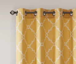 Sereno Fretwork Yellow Light-Filtering Grommet Curtain Panel, (63") 15 Sereno Fretwork Yellow Light-Filtering Grommet Curtain Panel, (63") -Home Decor Store 810518008 810518009 810518010 3 2