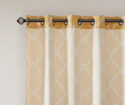 Sereno Fretwork Yellow Light-Filtering Grommet Curtain Panel, (84") -Home Decor Store 810518008 810518009 810518010 4