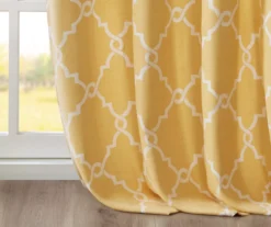 Sereno Fretwork Yellow Light-Filtering Grommet Curtain Panel, (95") 17 Sereno Fretwork Yellow Light-Filtering Grommet Curtain Panel, (95") -Home Decor Store 810518008 810518009 810518010 5 1