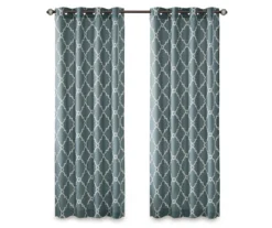 Sereno Fretwork Blue Light-Filtering Grommet Curtain Panel, (95") -Home Decor Store 810518012 810517719 810517720 11