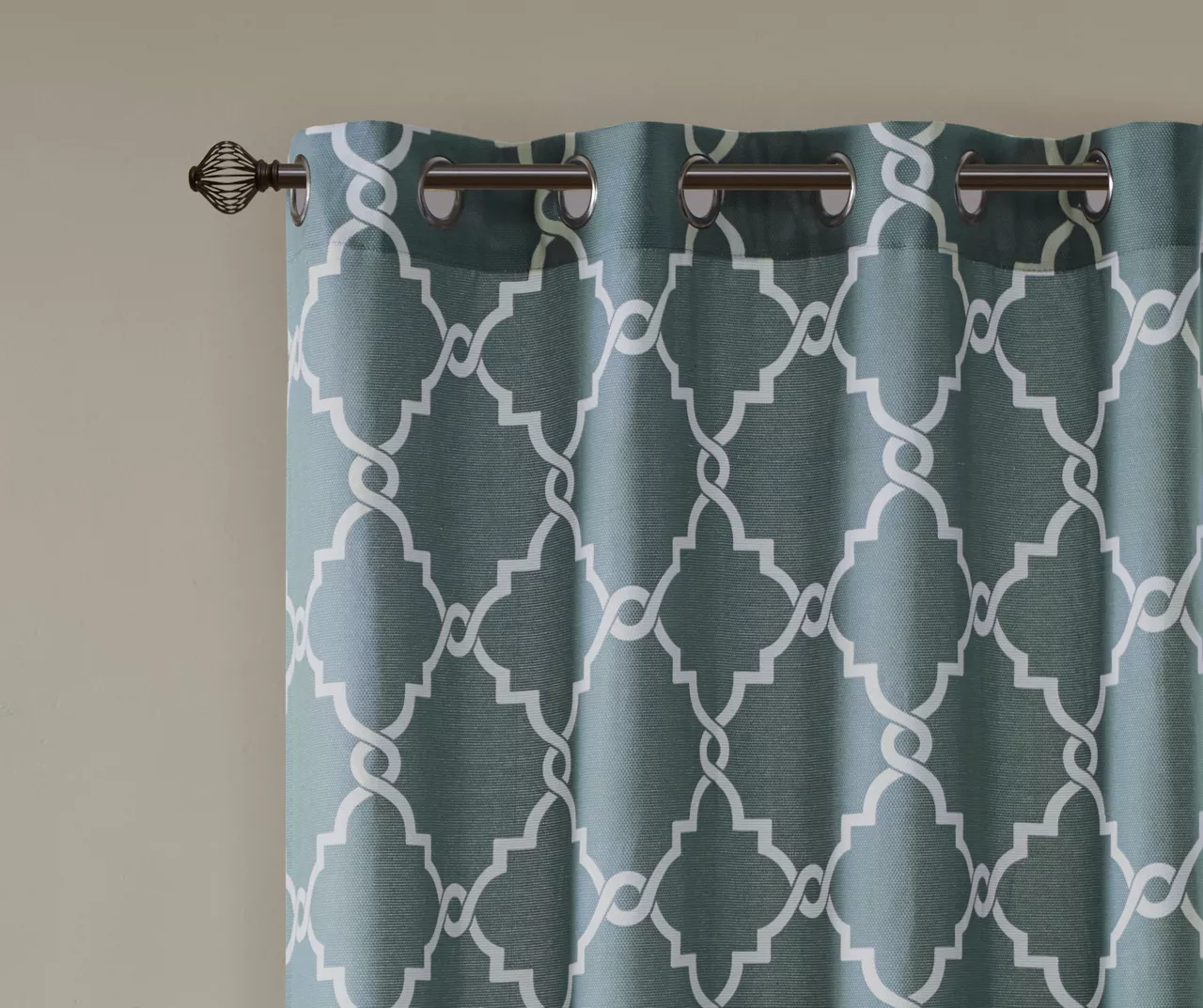 Sereno Fretwork Blue Light-Filtering Grommet Curtain Panel, (63") 4 Sereno Fretwork Blue Light-Filtering Grommet Curtain Panel, (63") - Image 4