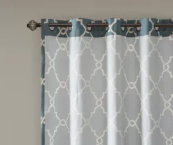 Sereno Fretwork Blue Light-Filtering Grommet Curtain Panel, (63") 16 Sereno Fretwork Blue Light-Filtering Grommet Curtain Panel, (63") -Home Decor Store 810518012 810517719 810517720 4 1