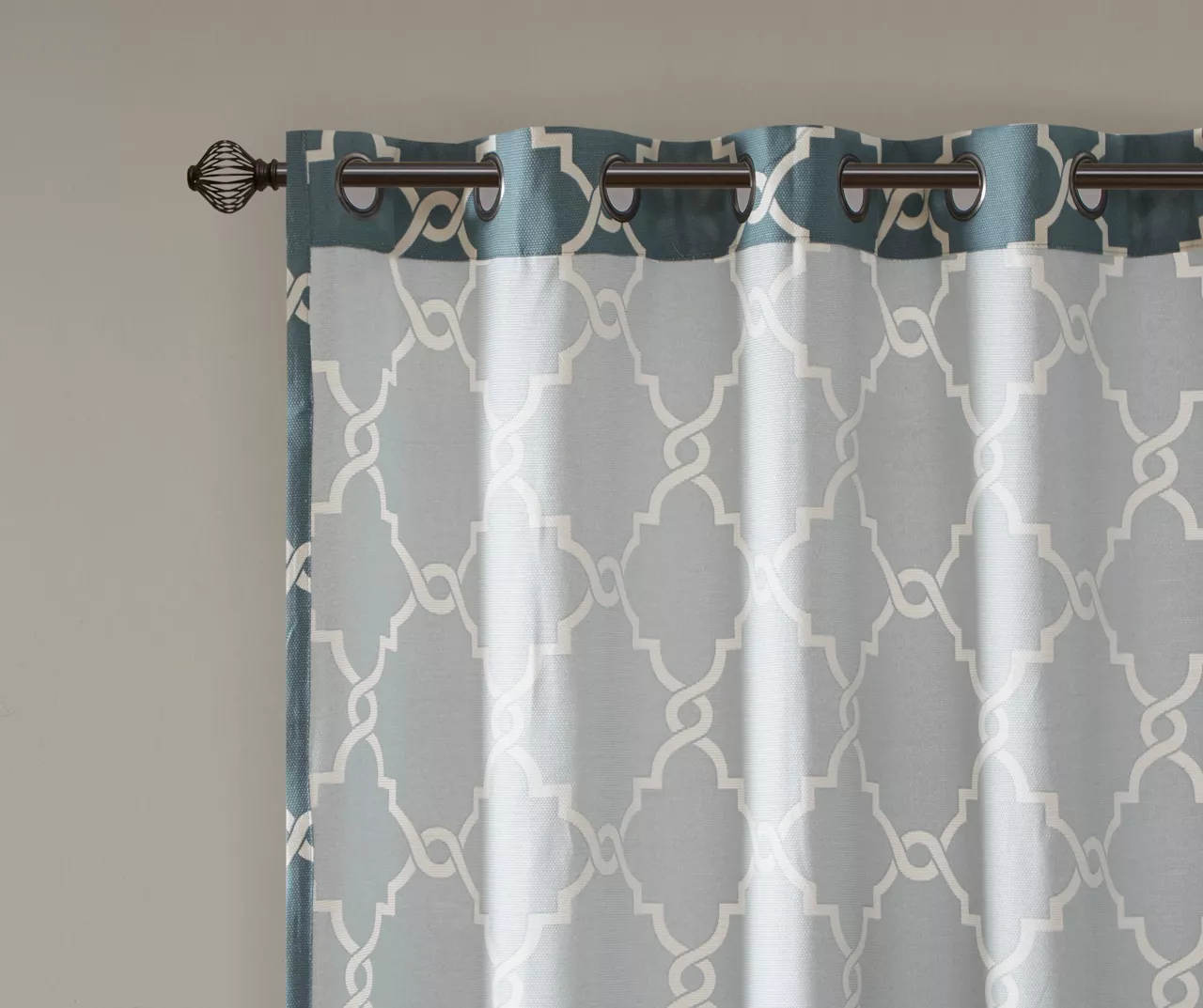 Sereno Fretwork Blue Light-Filtering Grommet Curtain Panel, (63") 5 Sereno Fretwork Blue Light-Filtering Grommet Curtain Panel, (63") - Image 5