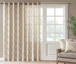 Sereno Fretwork Light-Filtering Grommet Patio Curtain Panel, (84") -Home Decor Store 810518023