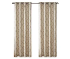 Sereno Fretwork Beige Light-Filtering Grommet Curtain Panel, (84") -Home Decor Store 810518024 810518025 810518026 11