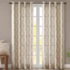 Sereno Fretwork Beige Light-Filtering Grommet Curtain Panel, (95")