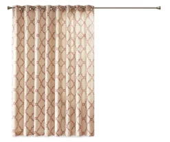 Sereno Fretwork Beige & Spice Light-Filtering Grommet Patio Curtain Panel, (84") -Home Decor Store 810518033 4 1