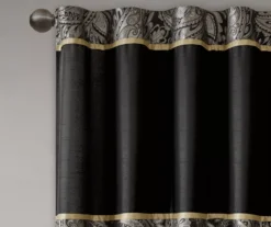 Valerie Black Light-Filtering Rod Pocket Curtain Panel Pair, (84") 14 Valerie Black Light-Filtering Rod Pocket Curtain Panel Pair, (84") -Home Decor Store 810518076 810518077 3