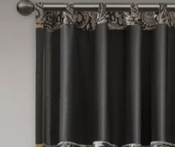 Valerie Black Light-Filtering Rod Pocket Curtain Panel Pair, (95") 15 Valerie Black Light-Filtering Rod Pocket Curtain Panel Pair, (95") -Home Decor Store 810518076 810518077 4 1