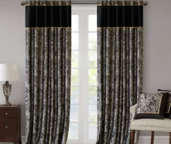 Valerie Black Light-Filtering Rod Pocket Curtain Panel Pair, (84") 18 Valerie Black Light-Filtering Rod Pocket Curtain Panel Pair, (84") -Home Decor Store 810518076 810518077 7