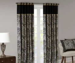 Valerie Black Light-Filtering Rod Pocket Curtain Panel Pair, (95") 19 Valerie Black Light-Filtering Rod Pocket Curtain Panel Pair, (95") -Home Decor Store 810518076 810518077 8 1