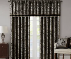 Valerie Black Light-Filtering Rod Pocket Curtain Panel Pair, (84") 20 Valerie Black Light-Filtering Rod Pocket Curtain Panel Pair, (84") -Home Decor Store 810518076 810518077 9
