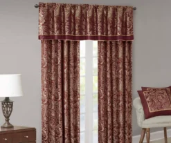 Valerie Burgundy Light-Filtering Rod Pocket Curtain Panel Pair, (84") -Home Decor Store 810518081 810518082 10 1