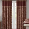 Valerie Burgundy Light-Filtering Rod Pocket Curtain Panel Pair, (84")