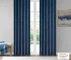 Bryce Velvet Navy Room-Darkening Rod Pocket Curtain Panel Pair, (84") 11 Bryce Velvet Navy Room-Darkening Rod Pocket Curtain Panel Pair, (84") -Home Decor Store 810518085 810518086 810518087 2