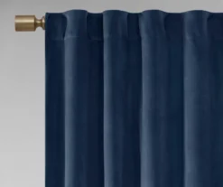 Bryce Velvet Navy Room-Darkening Rod Pocket Curtain Panel Pair, (84") 13 Bryce Velvet Navy Room-Darkening Rod Pocket Curtain Panel Pair, (84") -Home Decor Store 810518085 810518086 810518087 4