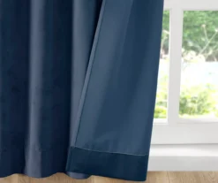 Bryce Velvet Navy Room-Darkening Rod Pocket Curtain Panel Pair, (84") 15 Bryce Velvet Navy Room-Darkening Rod Pocket Curtain Panel Pair, (84") -Home Decor Store 810518085 810518086 810518087 6