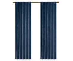 Bryce Velvet Navy Room-Darkening Rod Pocket Curtain Panel Pair, (84") 17 Bryce Velvet Navy Room-Darkening Rod Pocket Curtain Panel Pair, (84") -Home Decor Store 810518085 810518086 810518087 8