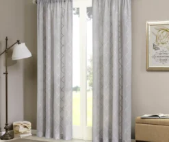 Clarissa Diamond Sheer Rod Pocket Curtain Panel -Home Decor Store 810518093 810518094 1 1