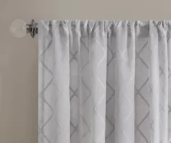 Clarissa Diamond Gray Sheer Rod Pocket Curtain Panel, (95") 6 Clarissa Diamond Gray Sheer Rod Pocket Curtain Panel, (95") -Home Decor Store 810518093 810518094 2