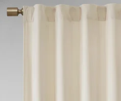 Bryce Velvet Ivory Room-Darkening Rod Pocket Curtain Panel Pair, (63") -Home Decor Store 810518129 810518106 810518083 4 1