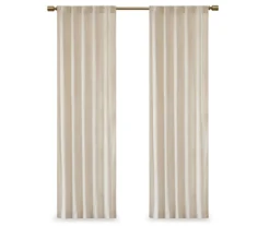 Bryce Velvet Ivory Room-Darkening Rod Pocket Curtain Panel Pair, (63") -Home Decor Store 810518129 810518106 810518083 8 1