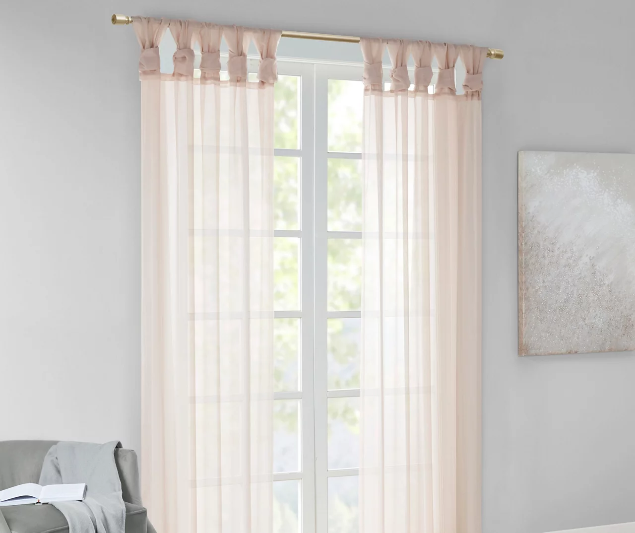 Persis Voile Sheer Twisted Tab Curtain Panel Pair 4 Persis Voile Sheer Twisted Tab Curtain Panel Pair - Image 4