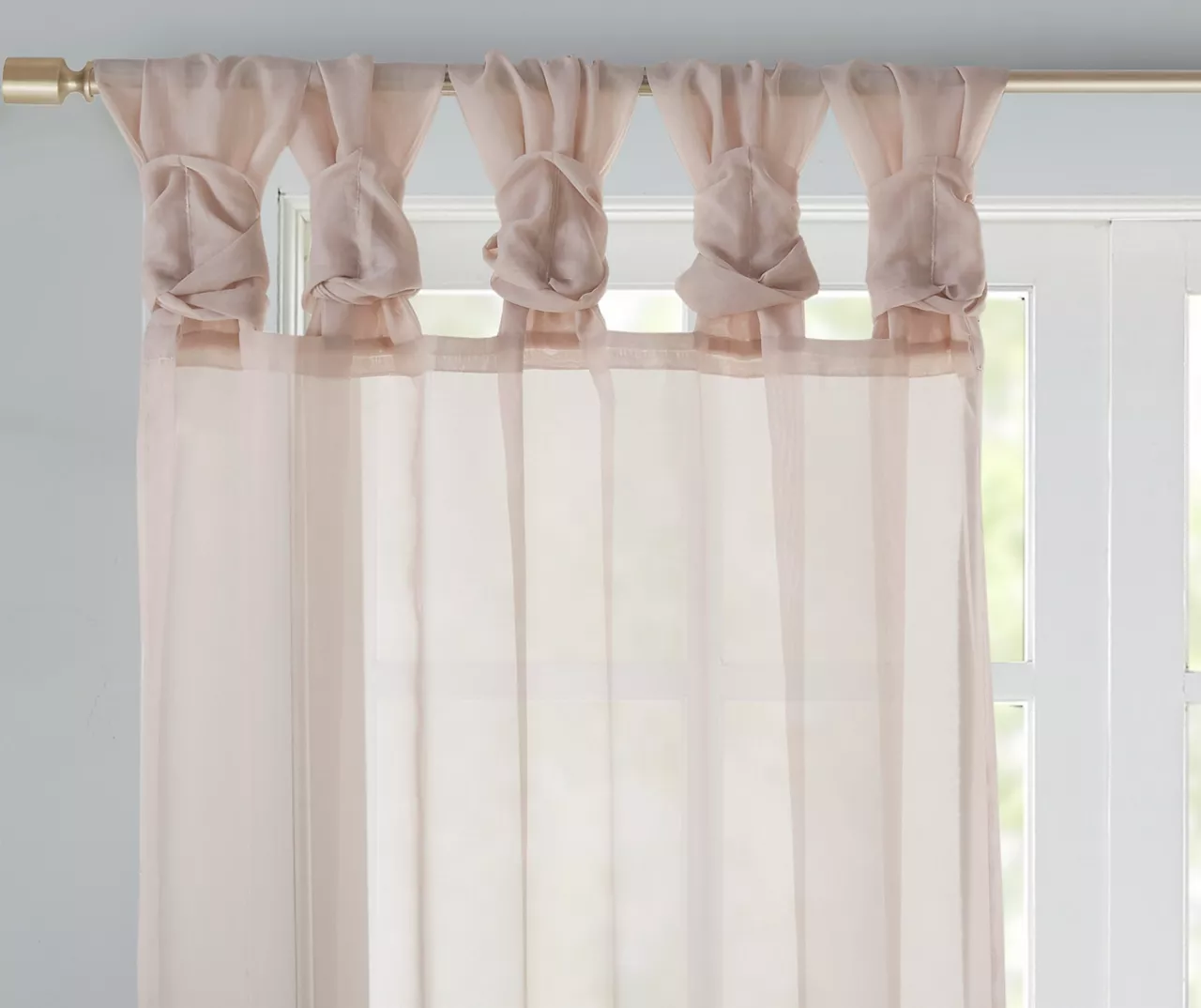 Persis Voile Sheer Twisted Tab Curtain Panel Pair 5 Persis Voile Sheer Twisted Tab Curtain Panel Pair - Image 5