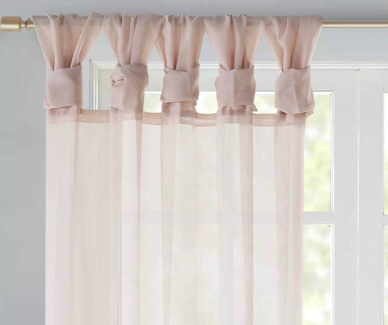 Persis Voile Sheer Twisted Tab Curtain Panel Pair 6 Persis Voile Sheer Twisted Tab Curtain Panel Pair - Image 6