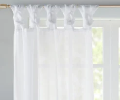 Persis White Voile Sheer Twisted Tab Curtain Panel Pair, (63") 9 Persis White Voile Sheer Twisted Tab Curtain Panel Pair, (63") -Home Decor Store 810518137 810518138 810518139 3 1
