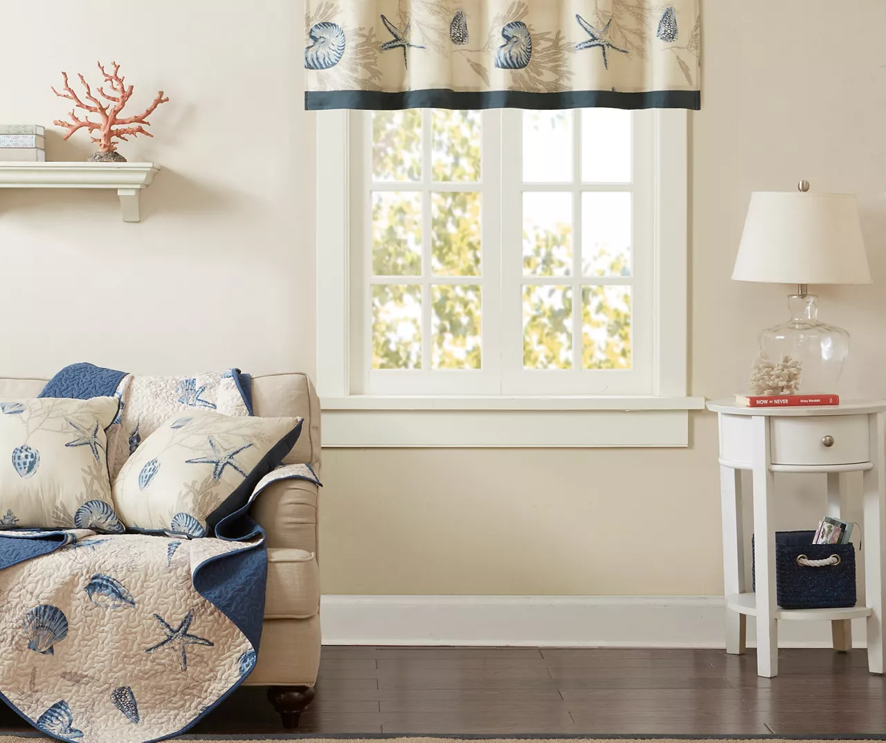 Rockway Navy Rod Pocket Valance 1 Rockway Navy Rod Pocket Valance