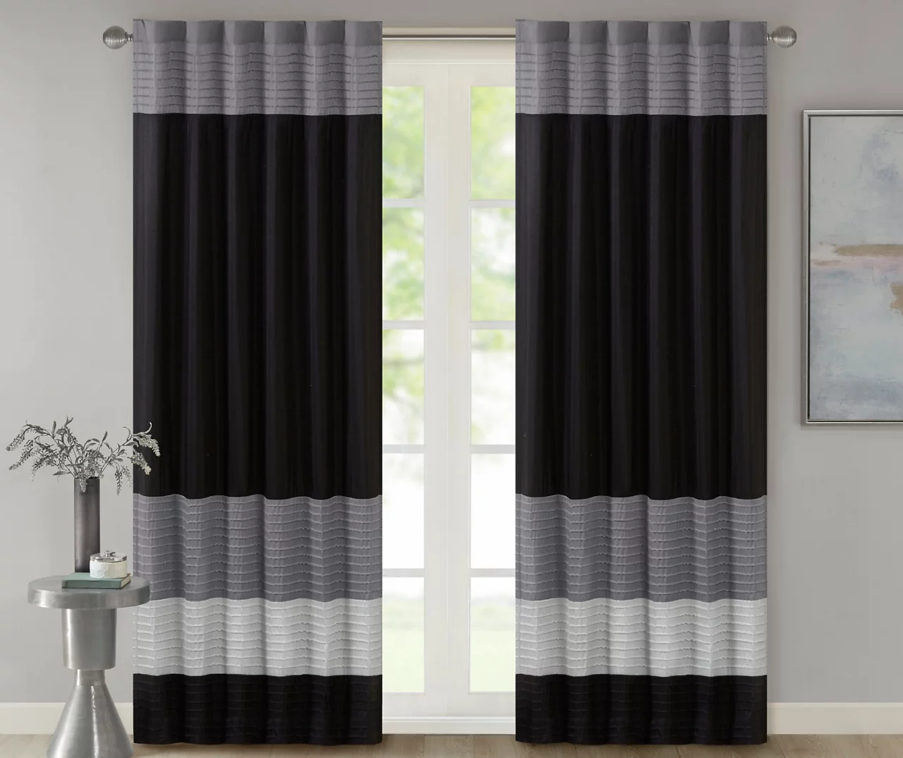 Salem Pintuck Light-Filtering Rod Pocket Curtain Panel, (84") 2 Salem Pintuck Light-Filtering Rod Pocket Curtain Panel, (84") - Image 2