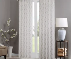 Clarissa Diamond Sheer Rod Pocket Curtain Panel -Home Decor Store 810518156 810518157 1 2