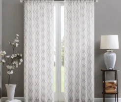 Clarissa Diamond Sheer Rod Pocket Curtain Panel -Home Decor Store 810518156 810518157 5