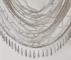 Clarissa Diamond Sheer Rod Pocket Waterfall Valance, (46") -Home Decor Store 810518158 3