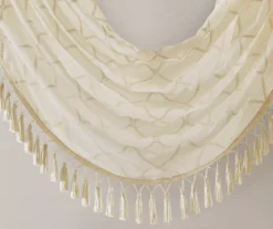Clarissa Diamond Sheer Rod Pocket Waterfall Valance, (46") -Home Decor Store 810518160 3