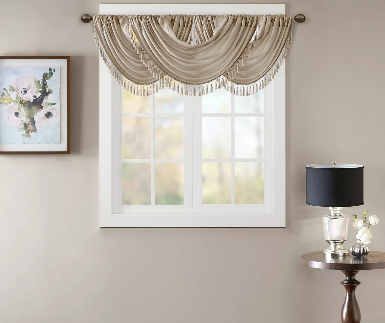 Gail Rod Pocket Waterfall Valance, (46") 2 Gail Rod Pocket Waterfall Valance, (46") - Image 2