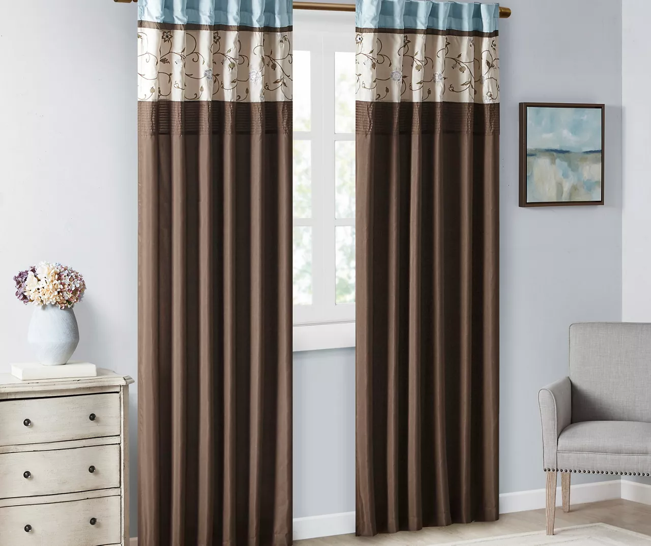 Monroe Embroidered Light-Filtering Rod Pocket Curtain Panel, (84") 7 Monroe Embroidered Light-Filtering Rod Pocket Curtain Panel, (84") - Image 7