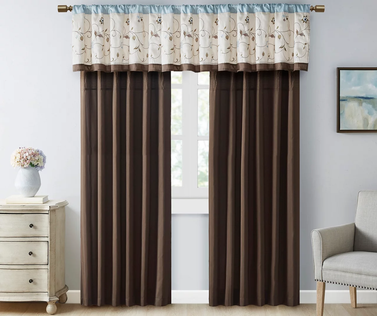 Monroe Embroidered Light-Filtering Rod Pocket Curtain Panel, (84") 12 Monroe Embroidered Light-Filtering Rod Pocket Curtain Panel, (84") - Image 12